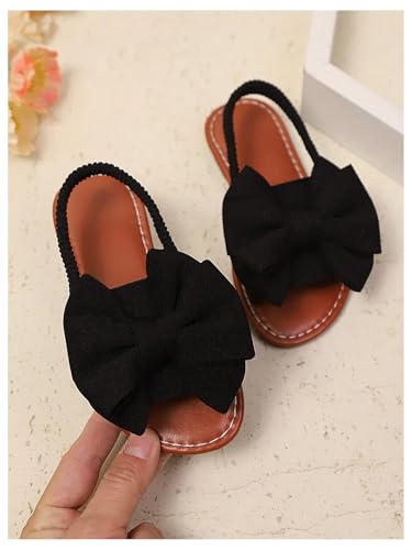 Verdusa Girl's Summer Bow Sandals Beach Vacation Open Toe Ankle Strap Flat Leather Sandals4