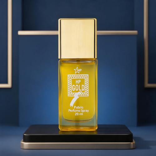 Image of HP Gold Fabric Perfume Spray, 20 ml, Aromatic Fougere Fragrance, Unisex, Glass Bottle