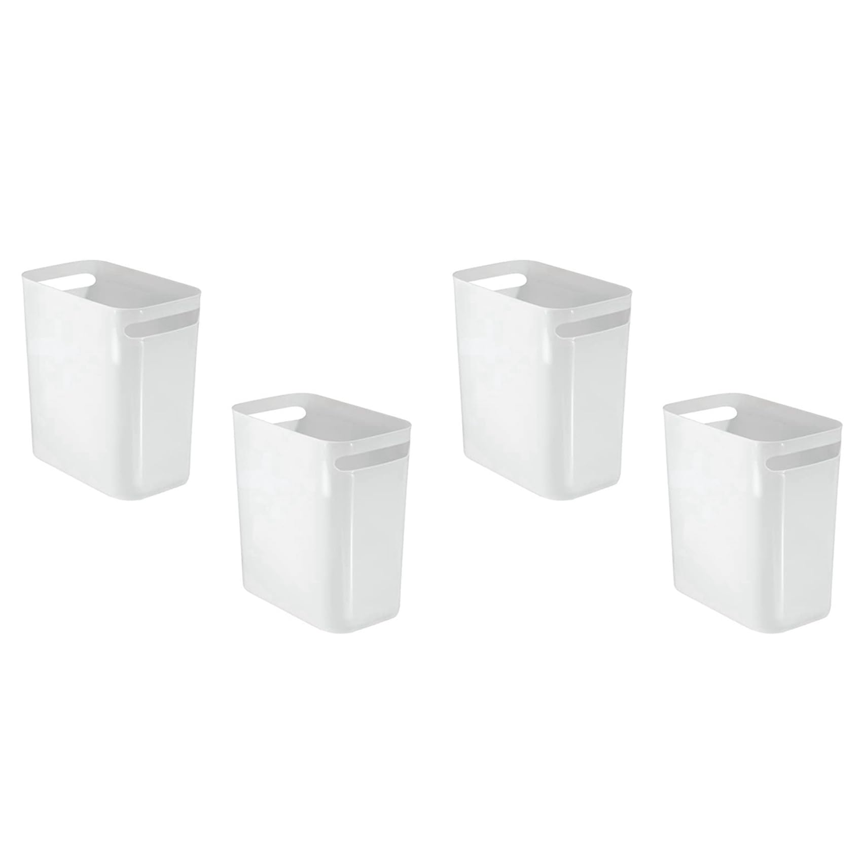 Hndhbfgrt 4Pack Plastic Trash Can Wastebasket, Classic Garbage Container Recycle Bin for Bathroom, Bedroom, Kitchen, Home