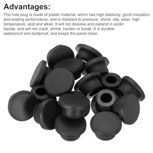 Image of MECCANIXITY 18pcs T-Shaped Silicone Plugs 20mm 3 /4 Inch Dia Snap in Plug Hole Seal Cover Round Rubber Stopper for Kitchen Rubber Bulkheads Waterproof Sealing Plugs Black