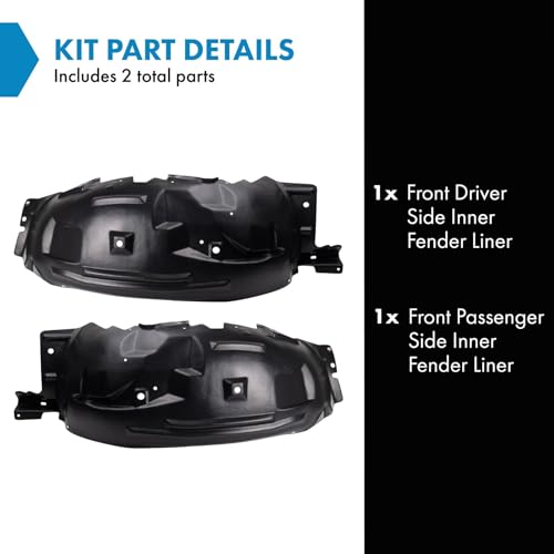 Image of TRQ Front Inner Fender Liner Set Compatible with 1998-2006 Ford Ranger FO1248109 FO1249109