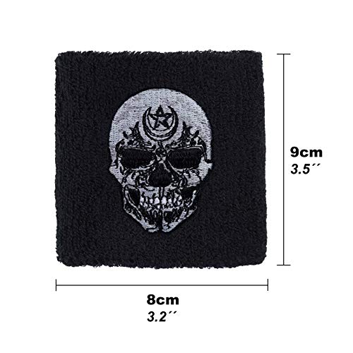 SKULLSTAR Fascia per sudore con ricamo a forma di