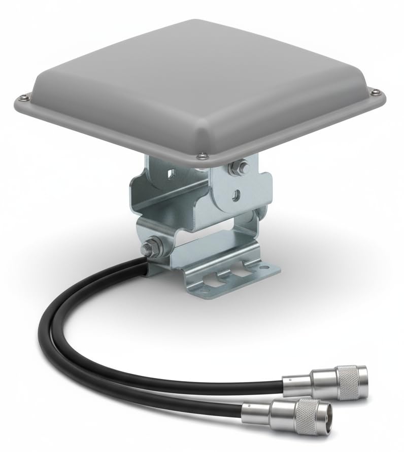 Image of Cisco AIR-ANT2413P2M-N= Dual-Port Directional Panel Antenna, Gray; N-Type Male Connectors; Dual Linear Polarization; 30 Degress Beamwidth; Outdoor Rated; Adjustable Mount; 50 Ohms