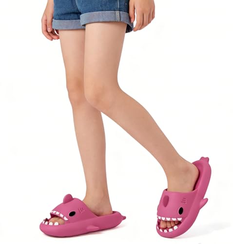 Image of KVbabby Kids Shark Slides Boys Girls Cloud Sandals | Cloud Sandals，Open Toe，Beach Pool Water Shoes，Slip-on，Lightweight，Non-Slip，Soft，Flexible，EVA Slippers