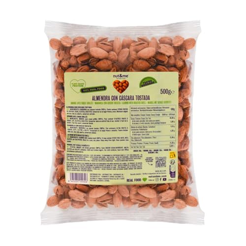 nut&me Almendras Tostadas con Cáscara 500 gr | Almendruco | 100% Naturales | Fuente de proteínas | Alto contenido en fibra | Sin gluten