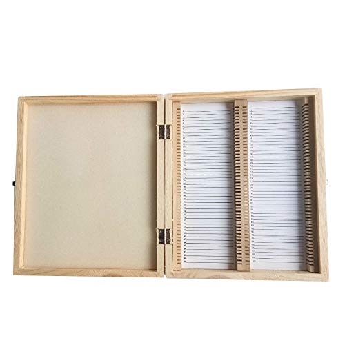 EC Tool スライドガラス用収納ボックス スライドガラス収納ケース 標本ケース 顕微鏡スライド収納に 100枚大容量 木製 1個