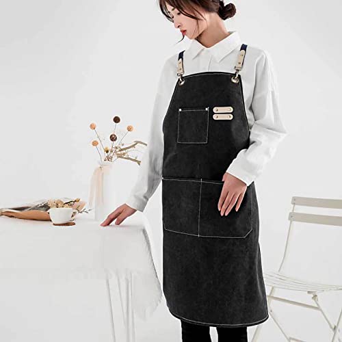 Tablier de cuisine de qualité supérieure marron avec grand sac - 4