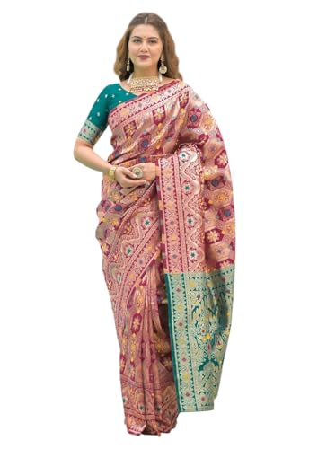 Image of Yashika Women's Banarasi Kanjivaram Silk Woven Saree | Animal Printed Patola Silk Saree for Women