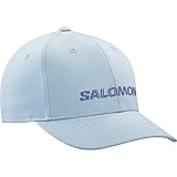 Salomon Logo Gorra para Hombre y Mujer, De Algodón Ligero, Fácilmente Ajustable, Estilo Clásico con Logotipo Bordado en 3D, Azul, Talla Unica
