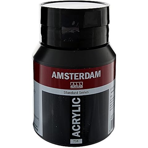 Tarens T1772-735-2 Acrylic Paint, Amsterdam Acrylic Color, Oxide Black, 16.9 fl oz (500 ml) Cover