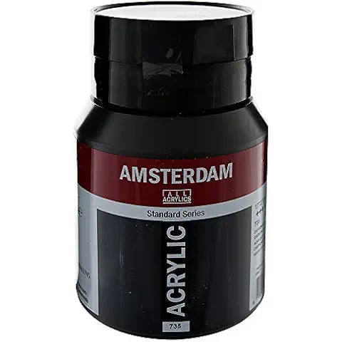 Tarens T1772-735-2 Acrylic Paint, Amsterdam Acrylic Color, Oxide Black, 16.9 fl oz (500 ml) Cover