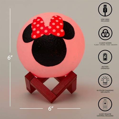 Minnie Mouse lampe LED lune veilleuse multicolore USB Idea Nuova - 4