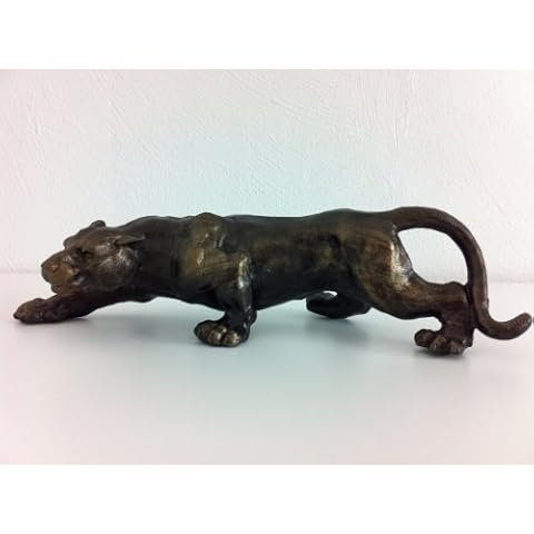 Panther Panter Sculpture Puma Decorative Cast Iron Bronze Effect Leopard Statue 41 cm Jaguar Cover