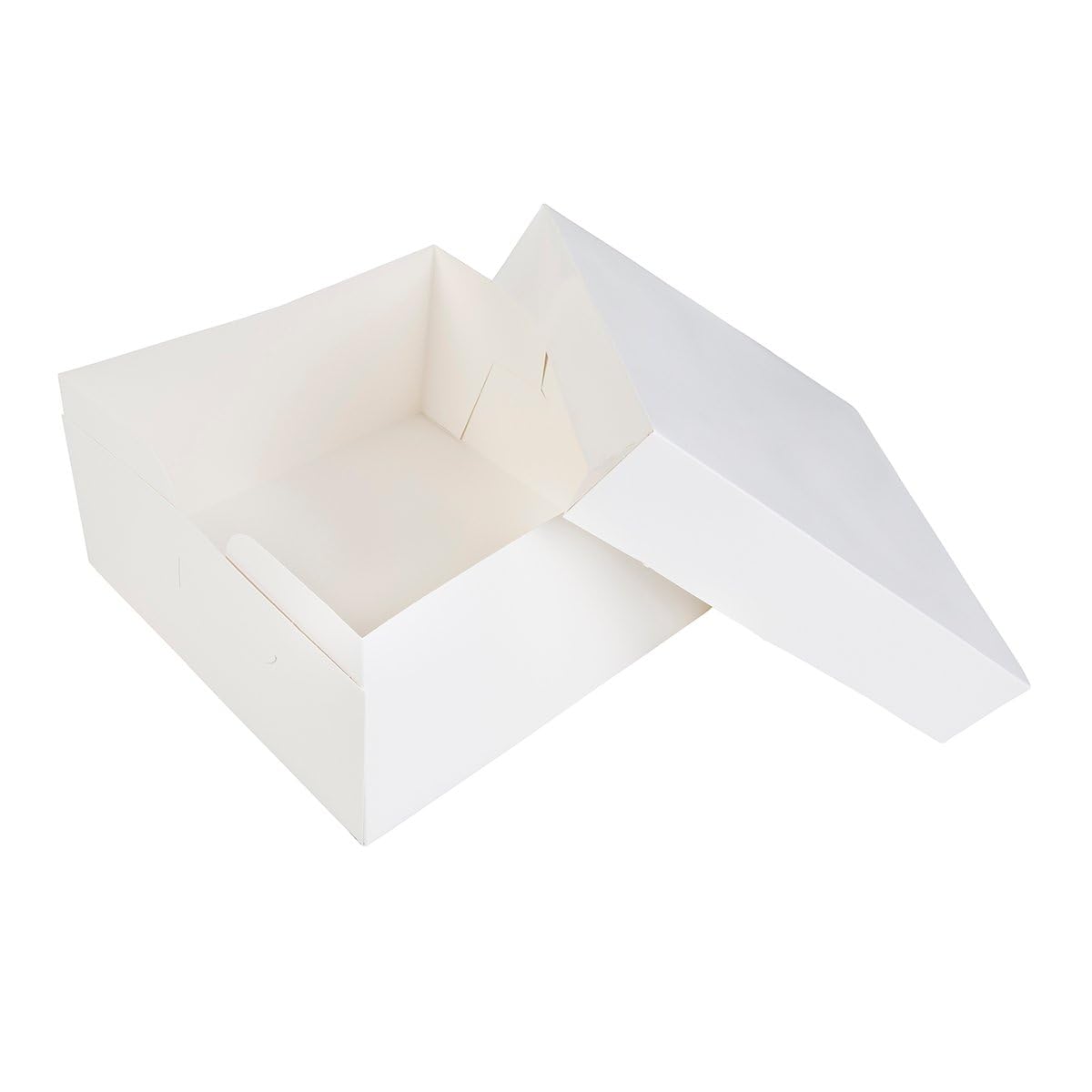 BrandNewCake® Boîte à Gâteaux - 30x30x15 cm - Lot de 50 Boîtes en Carton - Blanche - Idéale pour Pâtisseries et Gâteaux