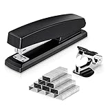 Deli Stapler, Desktop Stapler, Office Staplers, 25 Sheet Capacity, Includes 1000 Staples and Staple Remover, Black