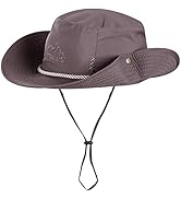 Kugooyi Chapeau De Pêcheur, De Safari Pour Homme Et Femme, Classique, Bord Avec Mentonnière, Pliable, Style Combat Armée, Randonnée, Jardin, Chasse, Camping, Boonie (kaki Clair), Kaki Clair, Taille