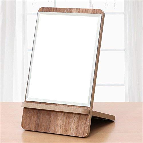 WYUYIWH Espejo de maquillaje, espejo de maquillaje de escritorio de alta definición, espejo de tocador portátil de princesa de madera (color: D)