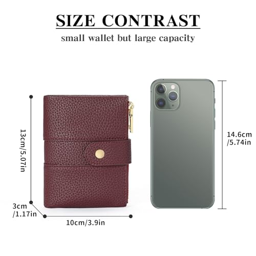 Image of GOIACII Small Wallet for Women with Double Zipper Pocket RFID Blocking Ladies Wallet Leather