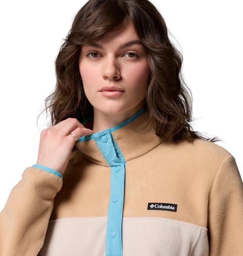 Image of Columbia Womens Benton Springs Half Snap II Pull Over Fleece Jacket, Dark Stone /Canoe /Vintage Blue, 3X