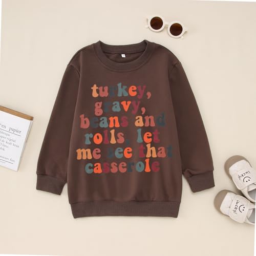Boys Girls Thanksgiving Outfits Big Kids Turkey Letter Printed Sweatshirt Casual Crewneck Pullover Long Sleeve Top2