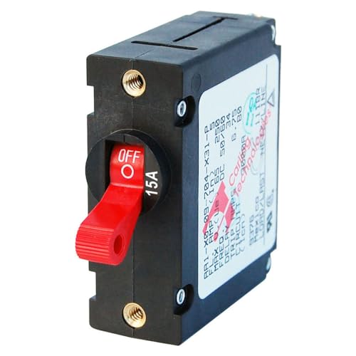 Blue Sea Systems 7209 A-Series Red Toggle Circuit Breaker - Single Pole 15A