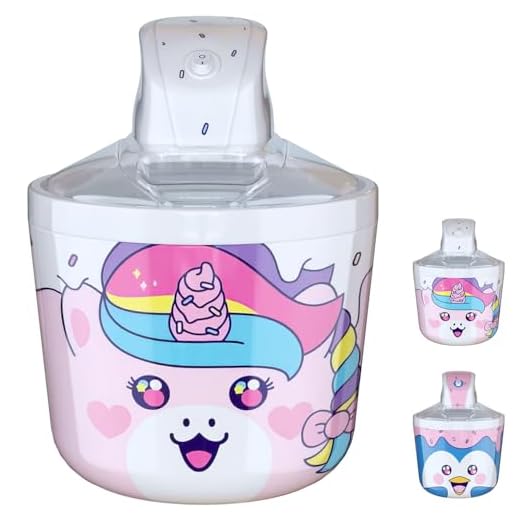 1.2 Quart Unicorn Electric Ice Cream Maker Machine for Kids – Best Countertop Ice Cream Machine for Homemade Soft Serve, Sorbet, Gelato, Frozen Yogurt – Fun & Easy Desserts for Families, Easy To Clean