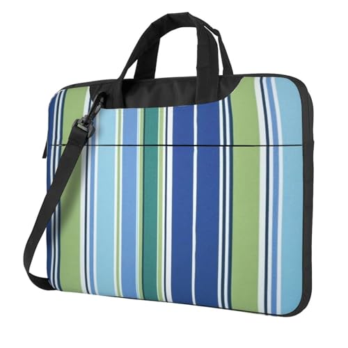 Maletín para laptop impermeable azul y verde 14 pulgadas miniatura 1