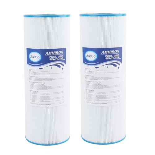 AmiBron C-4950 Spa Filters Replaces For Pleatco PRB50-IN Filbur FC-2390 03FIL1600 373045 Compatible For Jacuzzi J210/J220/J235/J245/J275 50 sq.ft 5X13 Drop in Hot Tub filter 2 Pack