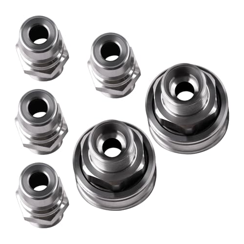 Image of M16-M14 Hydraulic Attachment Quick Fittings (Straight Through Unvalved Coupler) Compatible with Mini Excavator Hydraulic (4 Male and 2 Female Connector)