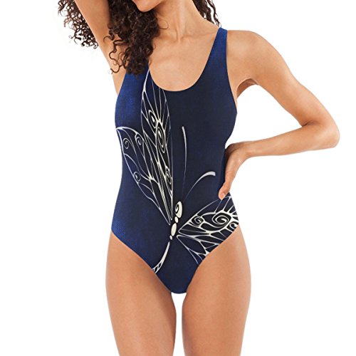 FVFV Blue Dragonfly Swimwear Monokini Beachwear One Piece Swimsuit Bathing Suits for Women Teen Girl