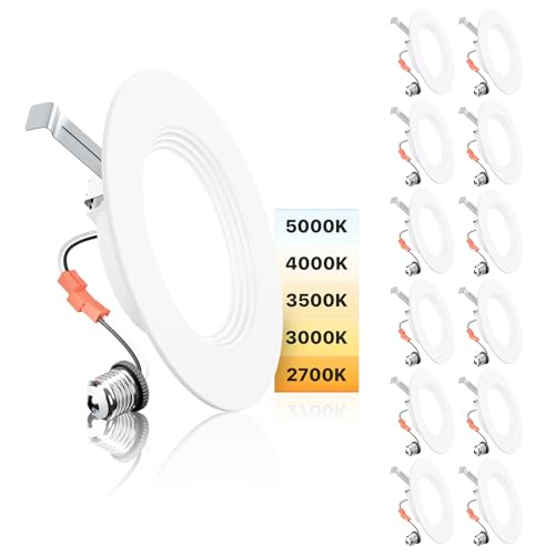 Ensenior 12-Pack LED Recessed Can Lights Dimmable