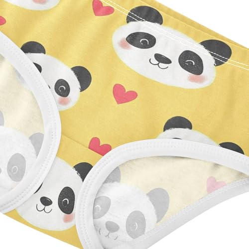 Wusikd Cute Panda Faces Girls' Underwear Cotton Hearts Girls Briefs Soft Toddler Underwear 2T4