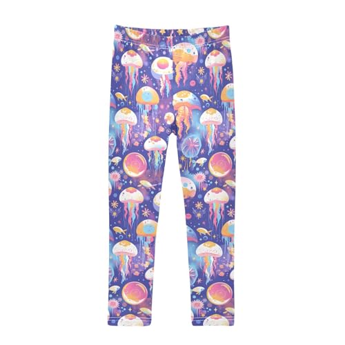 KLL Colorful Jellyfish Toddler Baby Girl Athletic Leggings Stretch High Waisted Workout Pants Sports