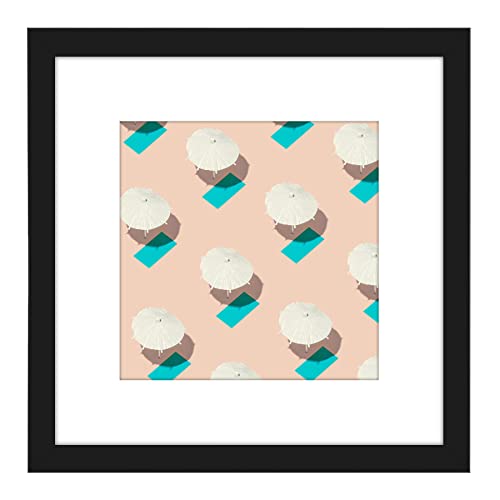 Americanflat Lot de 2 cadres photo noirs de 15,2 x 15,2 cm avec passe-partout et 28 x 35,5 cm sans passe-partout - Formats muraux horizontaux et verticaux Cover