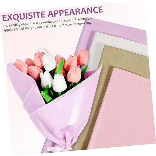 Papier de soie rose DOITOOL pour empaquetage de bouquets de fleurs - 5