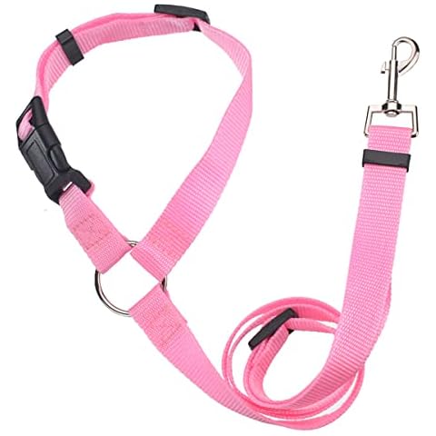 BisLinks Pet Dog Car Seat Belt Safety Vehicle Leash Puppy Adjustable 40cm to 56cm Travel Harness Restraint Clip Lead (Pink) Cover