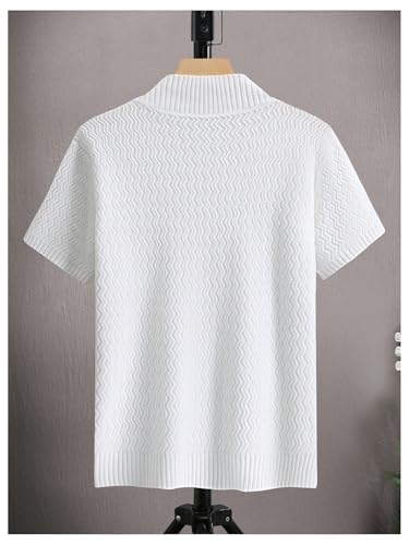 Floerns Men's Mock Neck Sweater Short Sleeve Knitted Casual Pullover Basic Tee Tops2