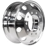 WheelDepot Aluminum Truck Wheel 24.5” x 8.25” Forged Wheel for Trucks and Buses Machine Bright 1 PC