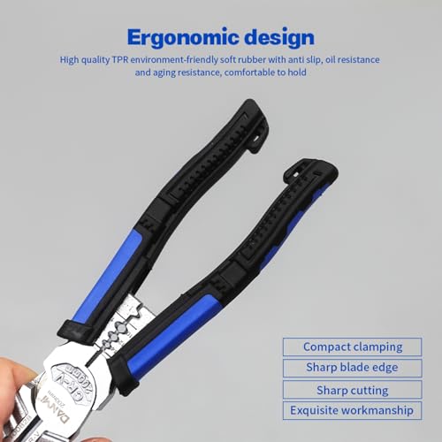 Image of Multifunctional Plier and Wire Stripper, 8 Inch Combination Cutter, Chrome Vanadium Steel Jaws, Comfort Grip Pliers Tool for DIY Electrical Repair & Tools Kit