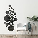 COCIVIVRE Wall Sticker, Circle DIY Wall Stickers Wall Decoration 30pcs, Reflective Removable Adhesiv