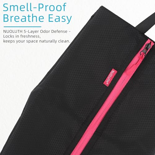 NUOLUTH Smell Proof Shoe Bags for Travel & Sports Odor Resistant, Waterproof Storage for Gym, cycling,Soccer, Golf,Shoe Bags Fits Girls Durable Zipper Closure