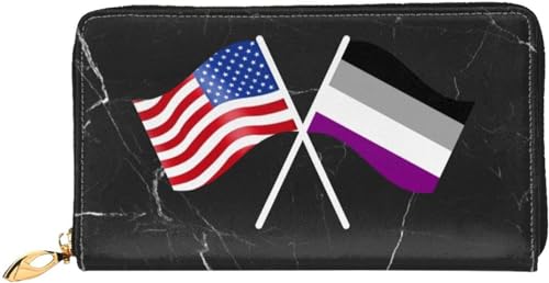 American And Asexuality Flag Wallet Card Bag