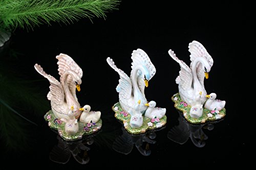 Znewlook Swans Handmade Jeweled Trinket Box Hinged Swan Keepsake Box Handcrafted Crystal Swan Gift Box (7.5 * 6 Cm (L*H)) #TOP1
