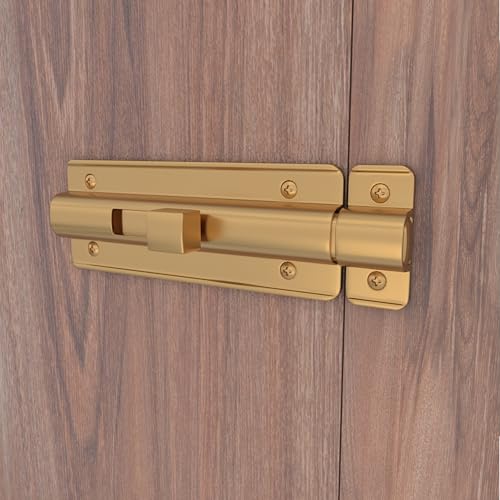 Boniry Premium Heavy Duty Door Latch | Door Stopper Lock | Main Door High Security and Home and Office Doors for Wooden and PVC Door Latch (2, Gold)