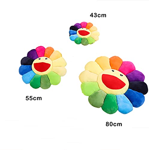Gudves Sunflower Flower Plush Pillow - Soft Comfortable Smiley Plush - Smile Face Cushion Mat Pillow Colorful Sun Flower Plush - Home Bedroom Decor (Colorful) #TOP5