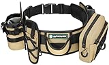 LACUEQUES Modular Wading Belt with Rod Holder and Tackle Pouch for Lure Fishing - Hands Free Fishing Tool Belt with Lumbar Support Fits Waists 32' to 61', Tan