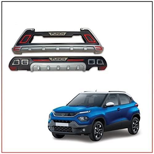 Drivestylish Acrylonitrile Butadiene Styrene (ABS) Front & Rear Bumper Protector Guard for Tata Punch