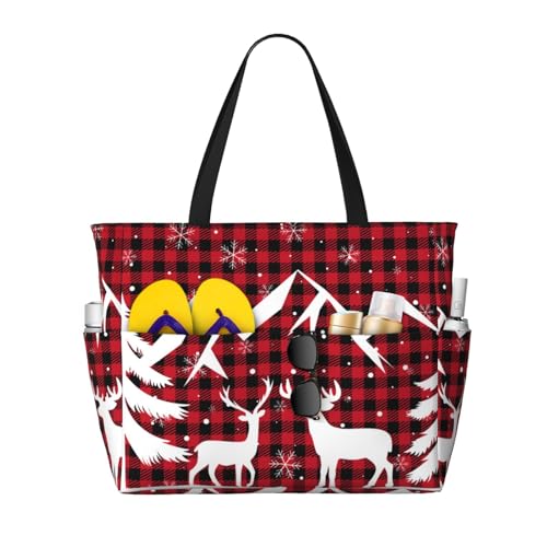 Large Beach Bag For Women, Waterproof Sandproof Zipper Beach Tote Bag For Gym Beach Travel Pool Yoga Shopping