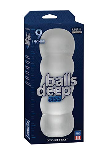 Doc Johnson Balls Deep - Ultraskyn - 9 Inch Close-Ended Stroker - Creates Natural Suction - Heavy Duty Masturbator - Ass #TOP1