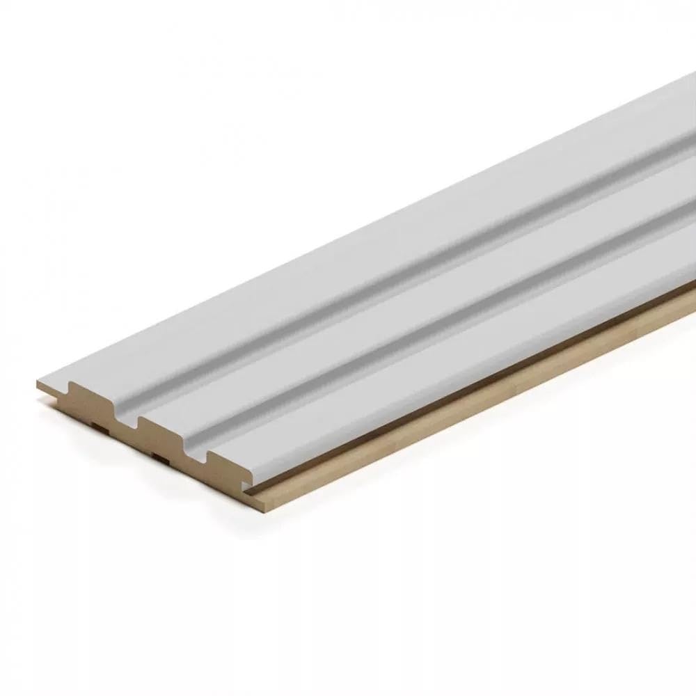 Pannelli Decorativi 3D in MDF Effetto Legno, 275 x 11,9 x 1,6 cm, Set da 4 Pezzi (White)